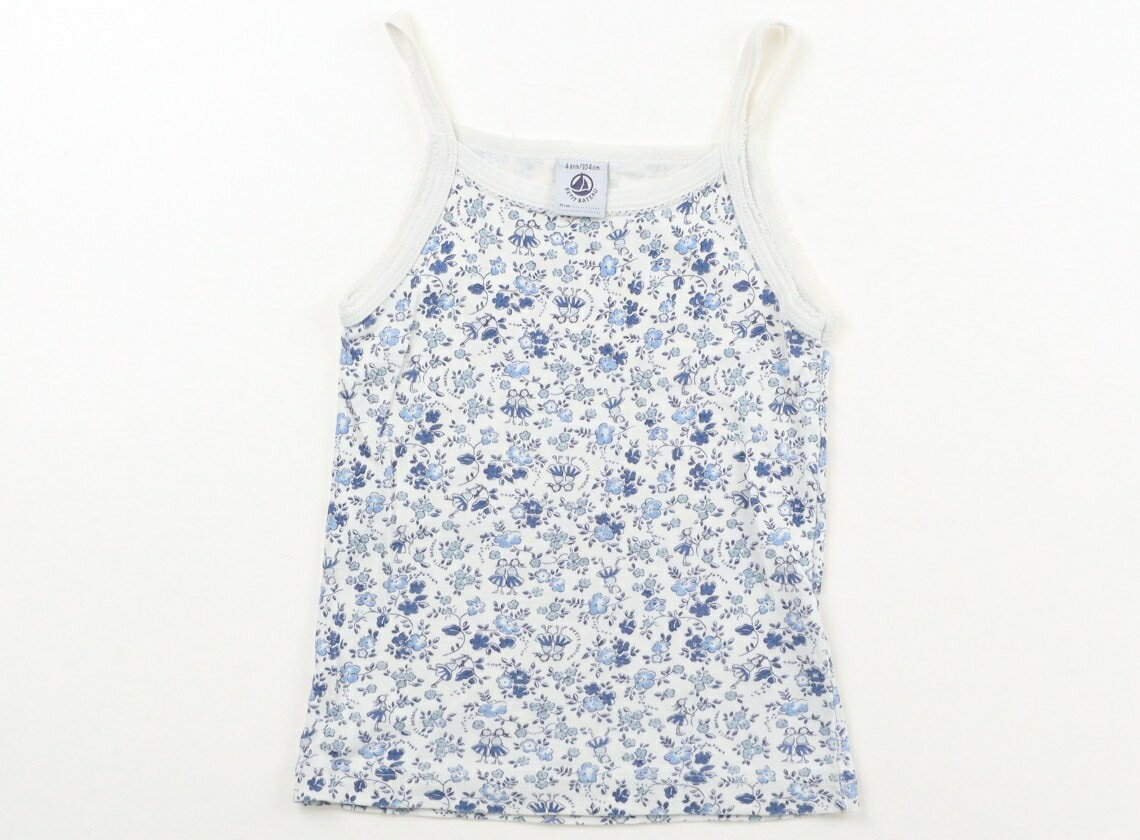 プチバトー PETIT BATEAU タンクトップ・キャミソール 100 女の子 白地　青花柄 子供服 ベビー服 キッズ アウトレット ユーズド 【中古】キッズ・ベビー・マタニティ