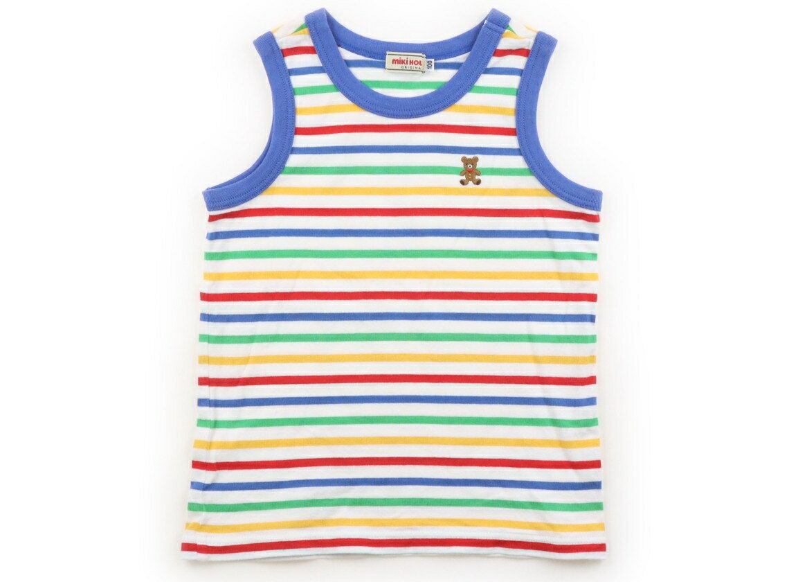 Miki House Tank Top/Camisole, Size 100, Boys, White/Multicolor/Striped, Children's Clothing, Baby Clothing, Kids, Outlet, Used [Pre-owned] Kids, Baby, Maternity