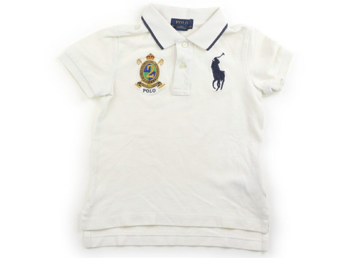 ポロラルフローレン POLO RALPH LAUREN ポロシャツ 100 男の子 アイボリー・ネイビー・エンブレム刺繍 子供服 ベビー服 キッズ アウトレット ユーズド 【中古】キッズ・ベビー・マタニティ