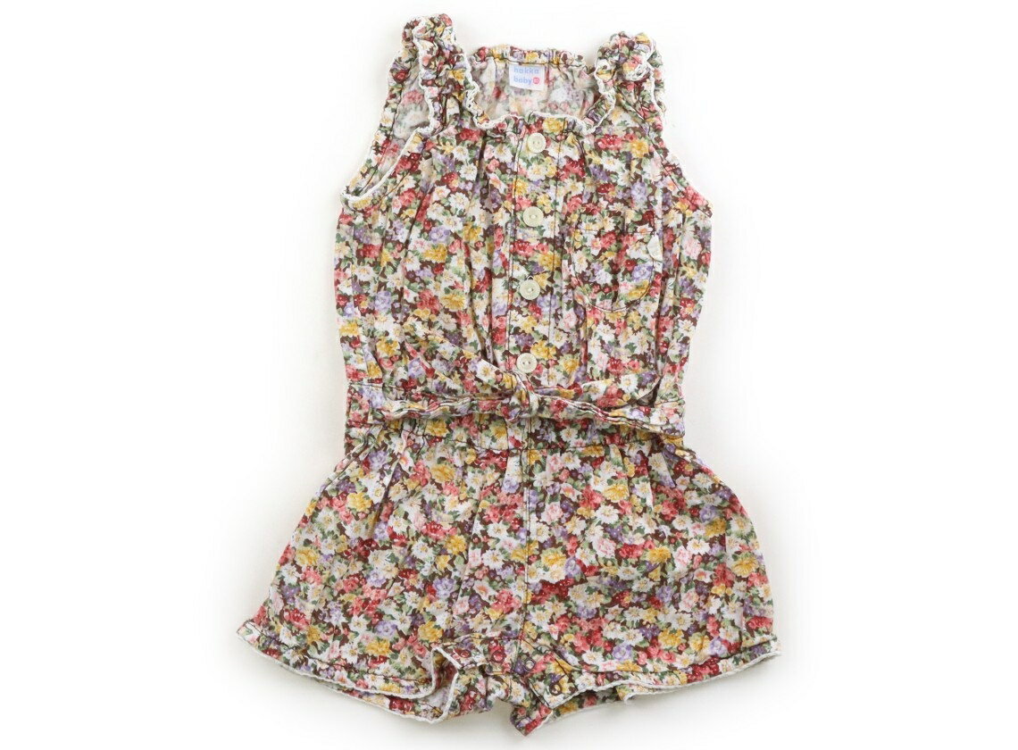 Overalls - ハッカ HAKKA コンビネゾン 80 女の子 ブラウン・花柄 子供服 ベビー服 キッズ アウトレット ユーズド 【中古】キッズ・ベビー・マタニティ