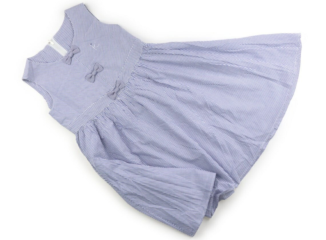 Jumpers - 組曲 Kumikyoku ジャンパースカート 130 女の子 サックスストライプ 子供服 ベビー服 キッズ アウトレット ユーズド 【中古】キッズ・ベビー・マタニティ