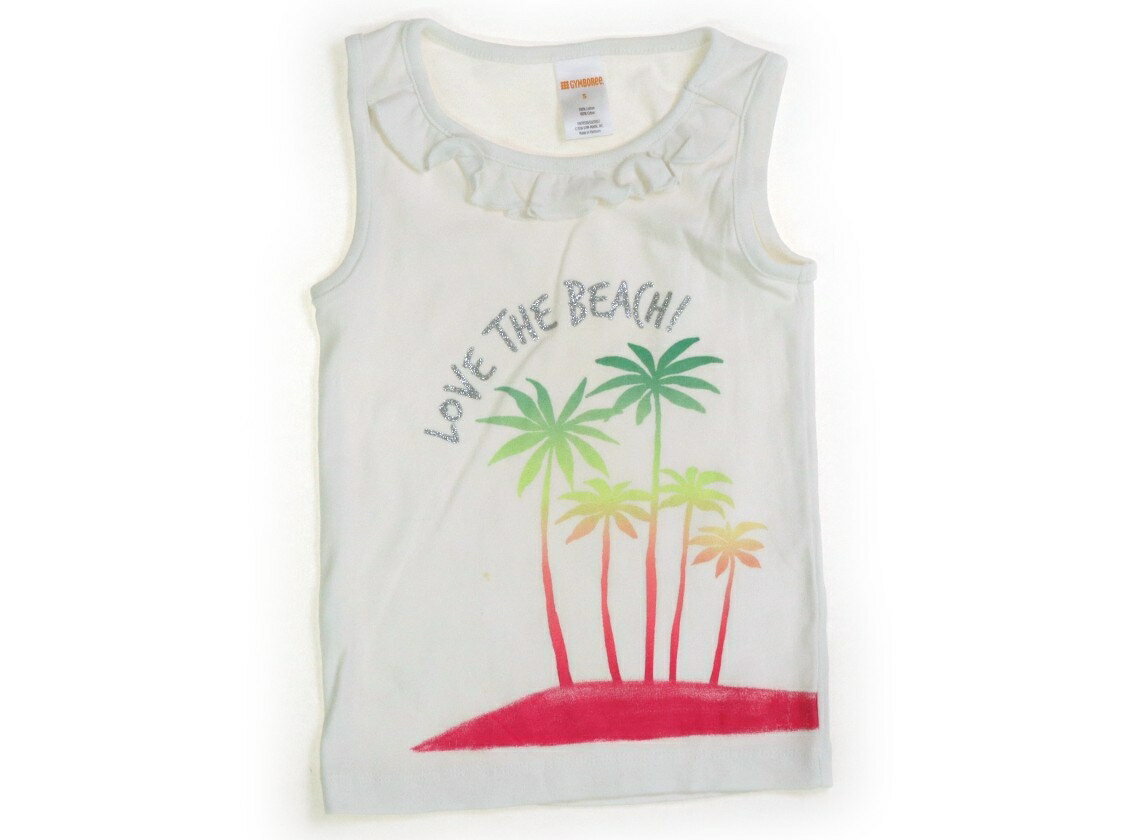 Gymboree Tank Top/Camisole, Size 110, Girls, White/Pink with Green Palm Trees, Children's Clothing, Baby Clothes, Kids, Outlet, Used [Pre-owned] Kids, Baby, Maternity