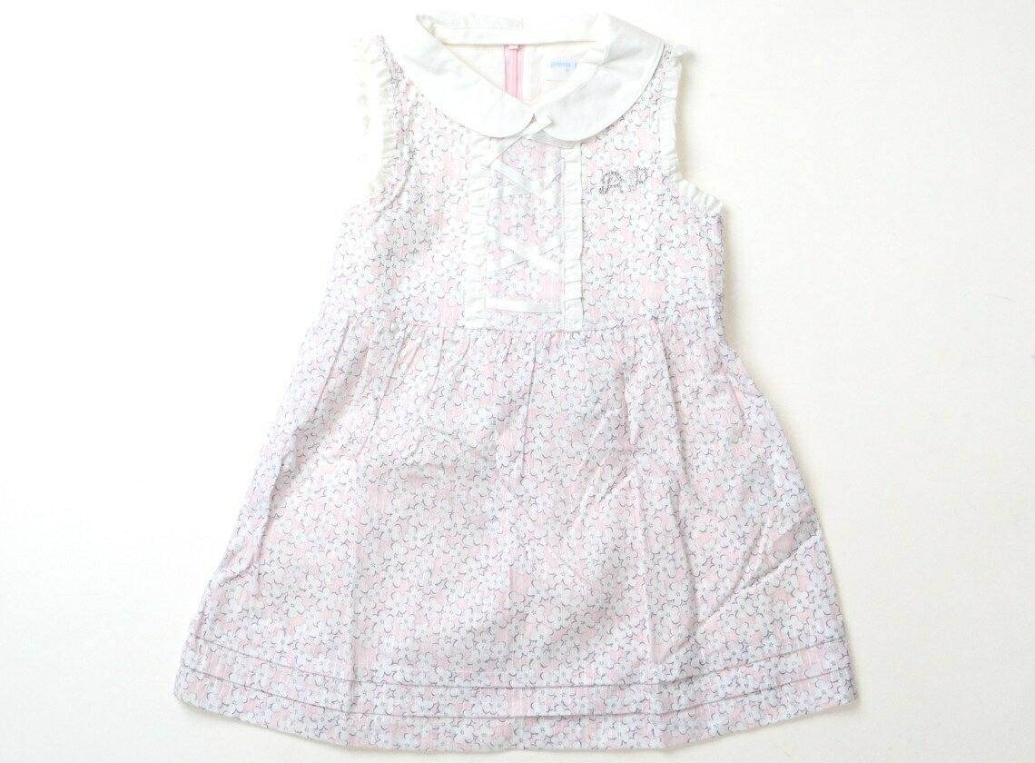 Jumpers - ポンポネット pom ponette ジャンパースカート 90 女の子 ライトピンク・花柄 子供服 ベビー服 キッズ アウトレット ユーズド 【中古】キッズ・ベビー・マタニティ