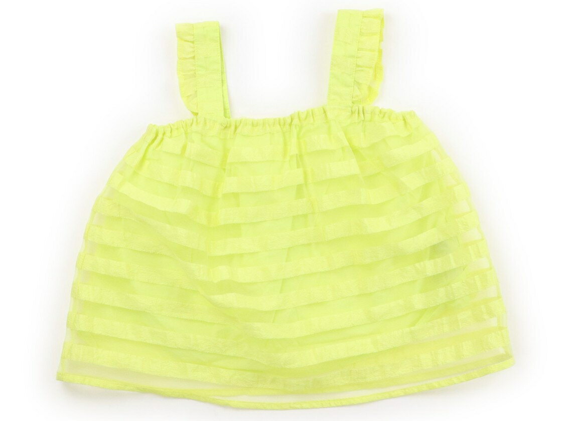 BeBe Tank Top/Camisole, Size 110, Girls, Fluorescent Yellow, Striped, Children's Clothing, Baby Clothes, Kids, Outlet, Used [Pre-owned] Kids, Baby, Maternity