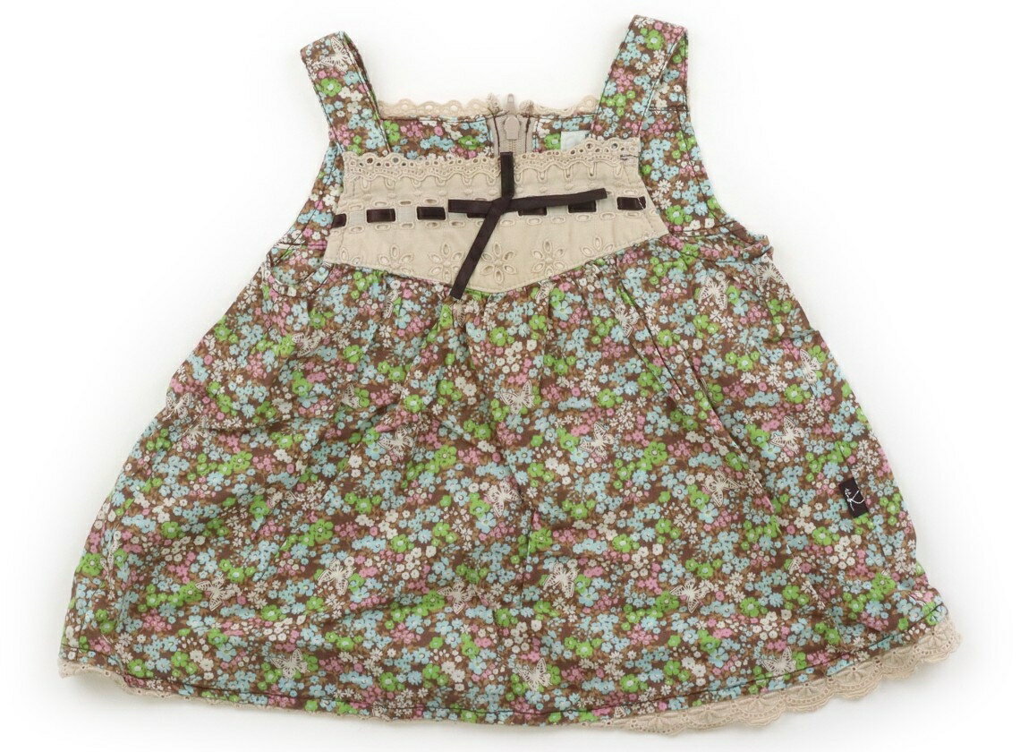 組曲 Kumikyoku チュニック 70 女の子 ブラウン・カラフル花柄 子供服 ベビー服 キッズ アウトレット ユーズド 【中古】キッズ・ベビー・マタニティ