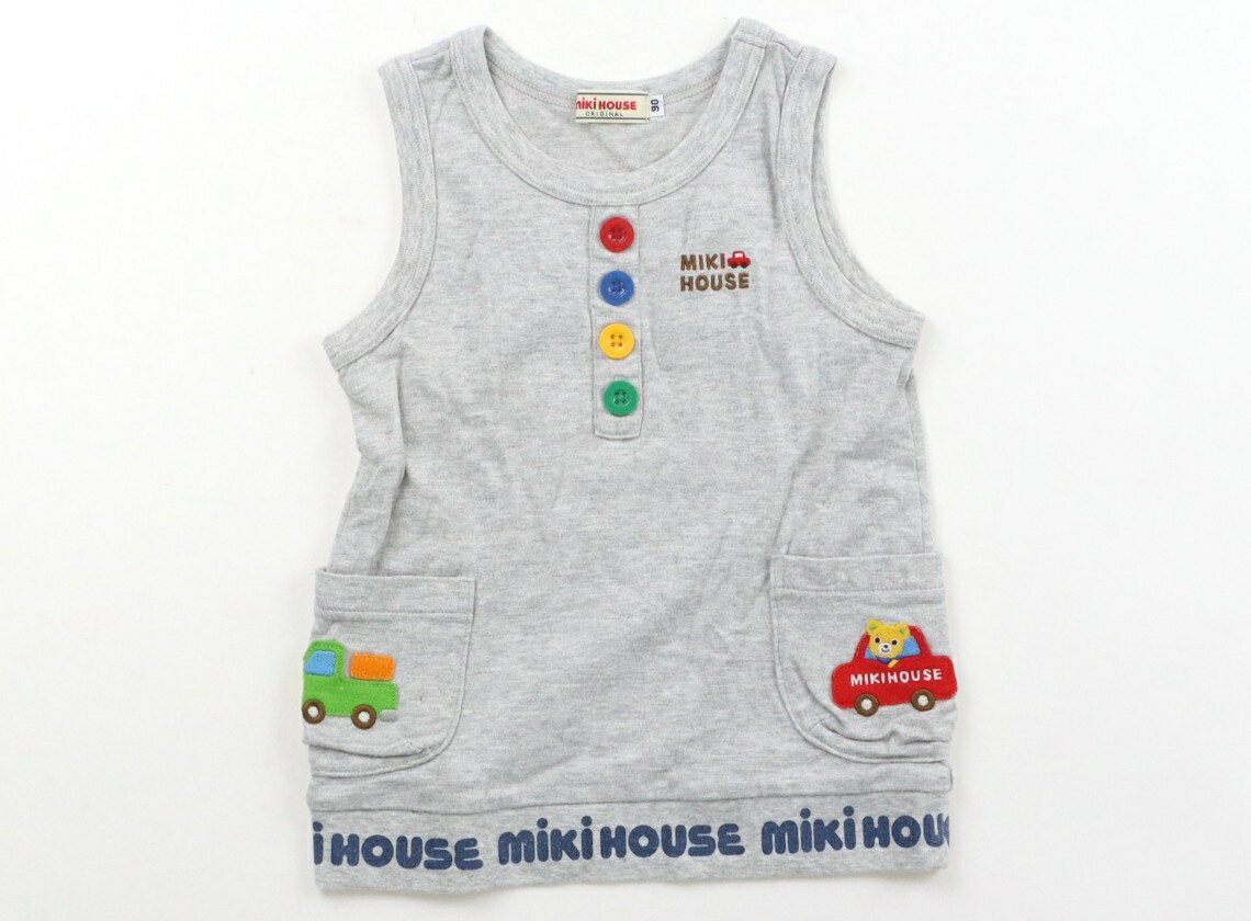ミキハウス miki HOUSE タンクトップ・キャミソール 90 男の子 グレー 子供服 ベビー服 キッズ アウトレット ユーズド 【中古】キッズ・ベビー・マタニティ