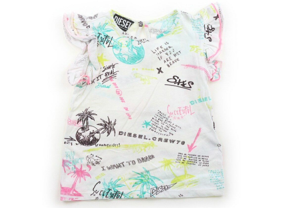 Rakuten - ディーゼル DIESEL Tシャツ・カットソー 90 女の子 白・カラフルプリント 子供服 ベビー服 キッズ アウトレット ユーズド 【中古】キッズ・ベビー・マタニティ