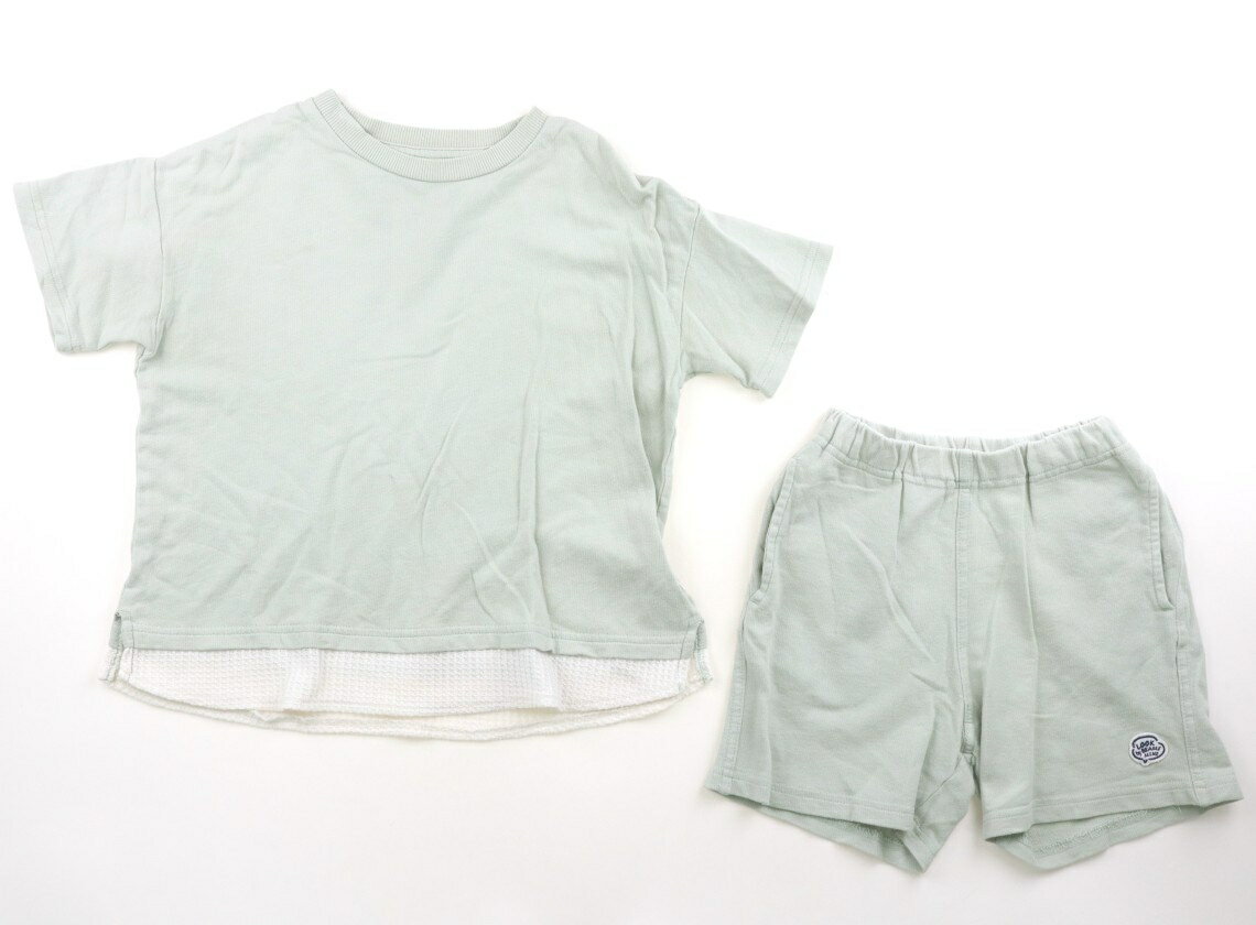 ビームス BEAMS 上下セット 110 女の子 ピスタチオグリーン、白 子供服 ベビー服 キッズ アウトレット ユーズド 【中古】キッズ・ベビー・マタニティ