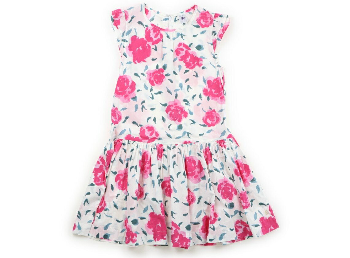 Dresses - プチバトー PETIT BATEAU ワンピース 140 女の子 ホワイト・フューシャピンク・花柄 子供服 ベビー服 キッズ アウトレット ユーズド 【中古】キッズ・ベビー・マタニティ