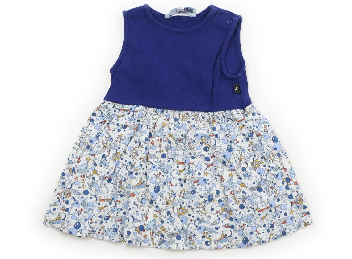 アニエスベー agnes.b ワンピース 80 女の子 ブルー・総柄 子供服 ベビー服 キッズ アウトレット ユーズド 【中古】キッズ・ベビー・マタニティ