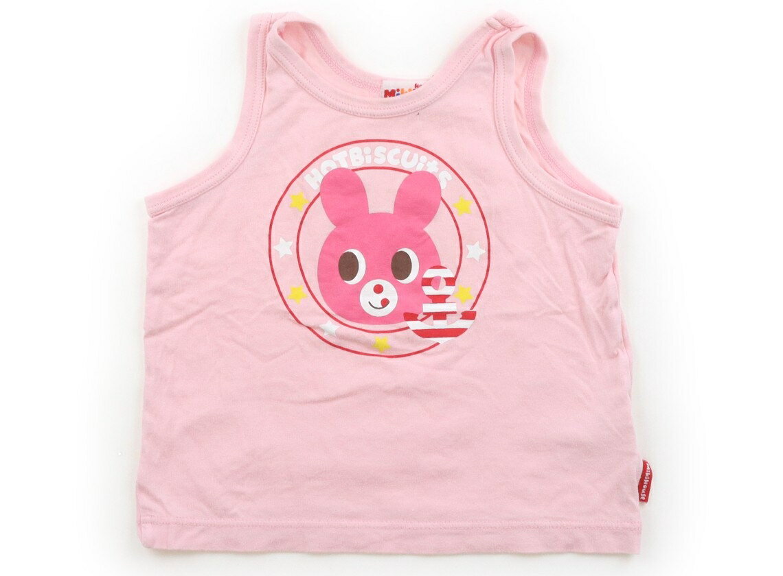 Miki House tank top/camisole, size 80, girls, pink, rabbit design. Children's clothing, baby clothes, kids' clothing, outlet, used. [Pre-owned] Kids, Baby, Maternity