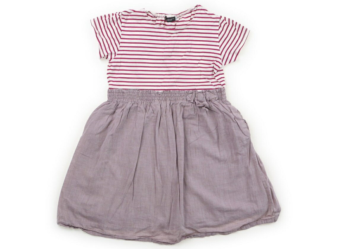 べべ BeBe ワンピース 130 女の子 白、紫 子供服 ベビー服 キッズ アウトレット ユーズド 【中古】キッズ・ベビー・マタニティ