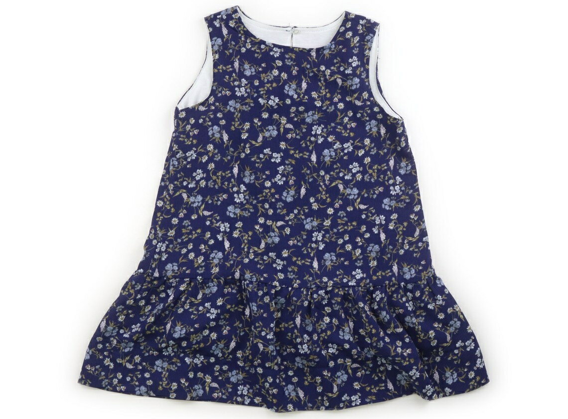 コムサイズム COMME CA ISM ワンピース 120 女の子 ダークブルー・花柄・ホワイト 子供服 ベビー服 キッズ アウトレット ユーズド 【中古】キッズ・ベビー・マタニティ