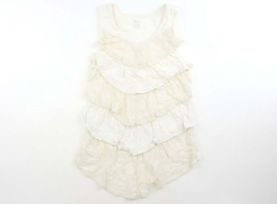 Children's Place Tank Top/Camisole, Size 130, Girls, Off-white/Lace, Children's Clothing, Baby Clothes, Kids, Outlet, Used [Pre-owned] Kids, Baby, Maternity