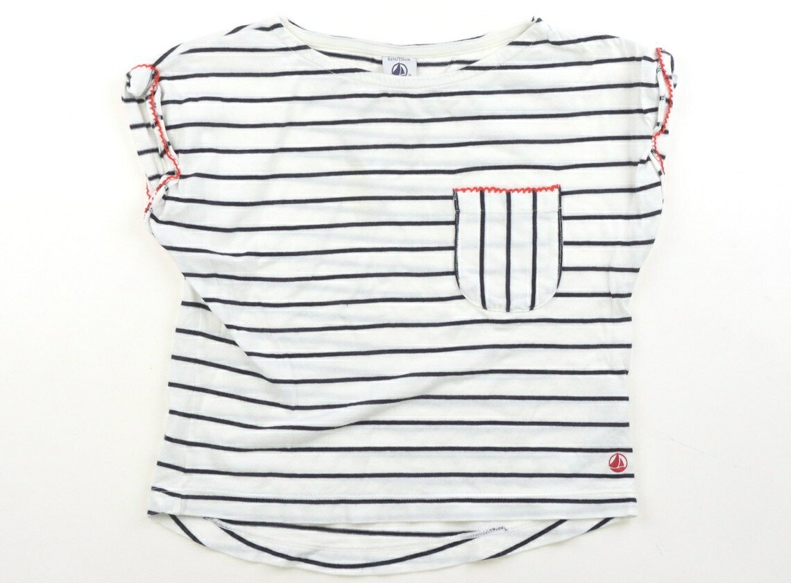 Petit Bateau Tank Top/Camisole, Size 110, Girls, White/Navy, Children's Clothing, Baby Clothes, Kids, Outlet, Used [Pre-owned] Kids, Baby, Maternity