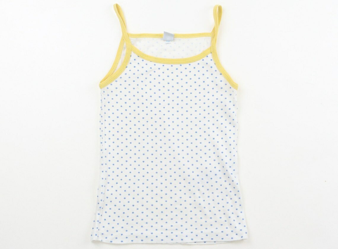 Petit Bateau tank top/camisole, size 120, girls', white, yellow, and blue star pattern, children's clothing, baby clothes, kids' clothing, outlet, used. [Pre-owned] Kids, Baby, Maternity