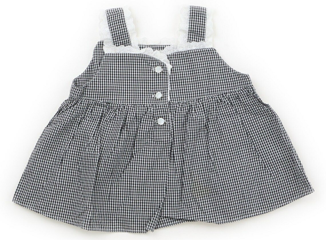コムサデモード COMME CA DU MODE シャツ・ブラウス 90 女の子 黒白チェック、白いレース 子供服 ベビー服 キッズ アウトレット ユーズド 【中古】キッズ・ベビー・マタニティ
