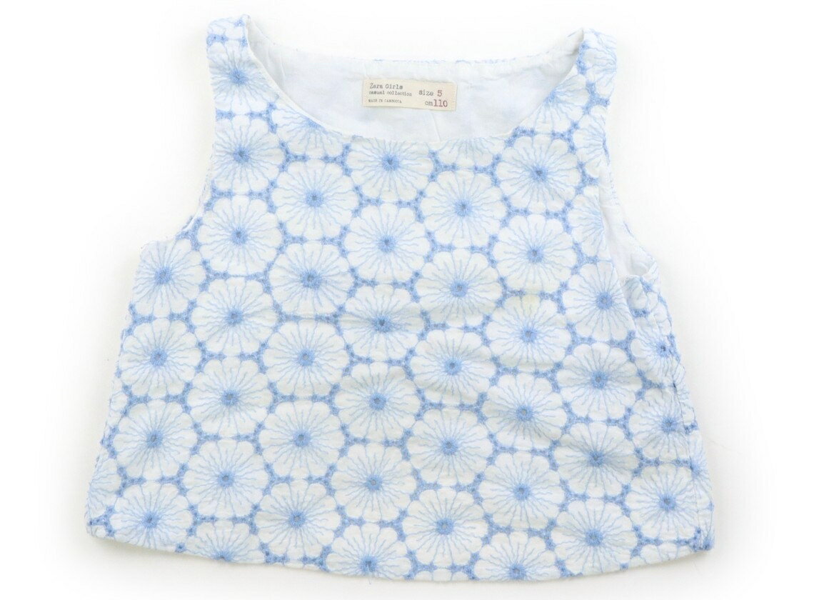 ZARA Tank Top/Camisole, Size 110, Girls, White/Blue, Children's Clothing, Baby Clothes, Kids, Outlet, Used [Pre-owned] Kids, Baby, Maternity