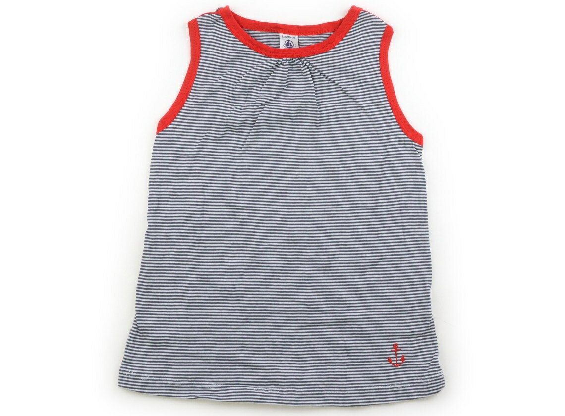 Petit Bateau Tank Top/Camisole, Size 120, Girls, Striped, White, Navy, Red, Children's Clothing, Baby Clothes, Kids, Outlet, Used [Pre-owned] Kids, Baby, Maternity