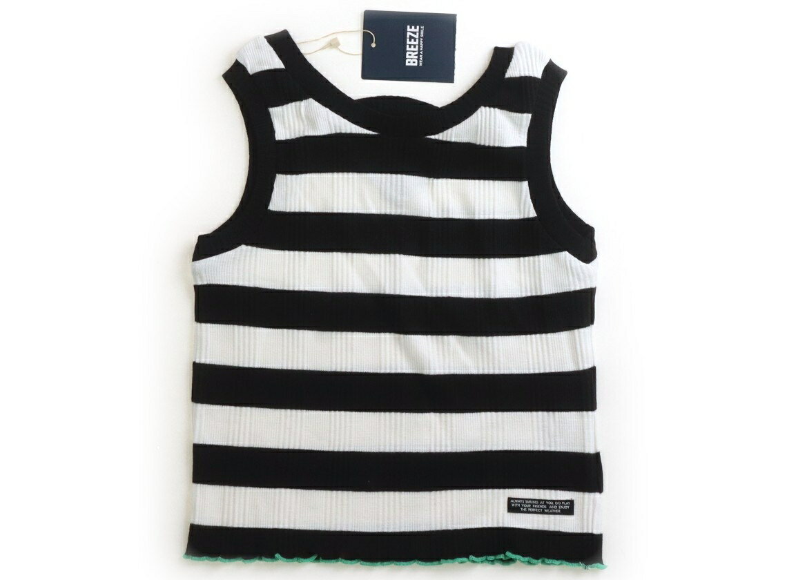BREEZE Tank Top/Camisole, Size 100, Girls, Striped, Black/White, Green, Children's Clothing, Baby Clothes, Kids, Outlet, Used [Pre-owned] Kids, Baby, Maternity