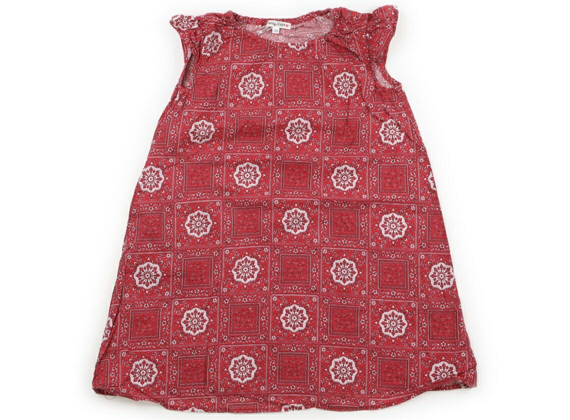 Rakuten - エニィファム anyFAM ワンピース 130 女の子 レッド・総柄 子供服 ベビー服 キッズ アウトレット ユーズド 【中古】キッズ・ベビー・マタニティ