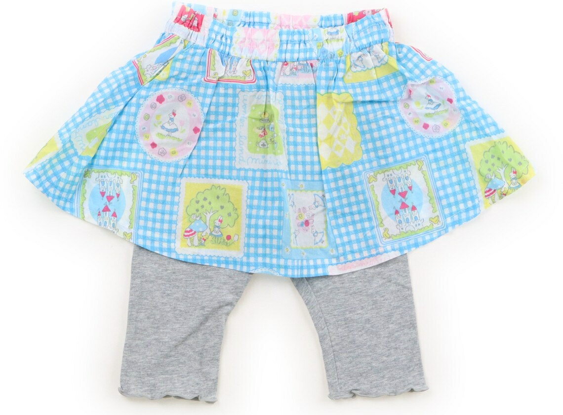 Spats - ニットプランナー（KP） Knit Planner(KP) レギンス 100 女の子 水色・白チェック、ウサギ、グレー 子供服 ベビー服 キッズ アウトレット ユーズド 【中古】キッズ・ベビー・マタニティ