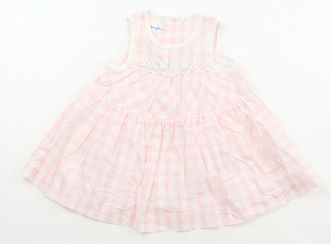 ファミリア familiar ワンピース 70 女の子 ピンク・オフホワイト 子供服 ベビー服 キッズ アウトレット ユーズド 【中古】キッズ・ベビー・マタニティ