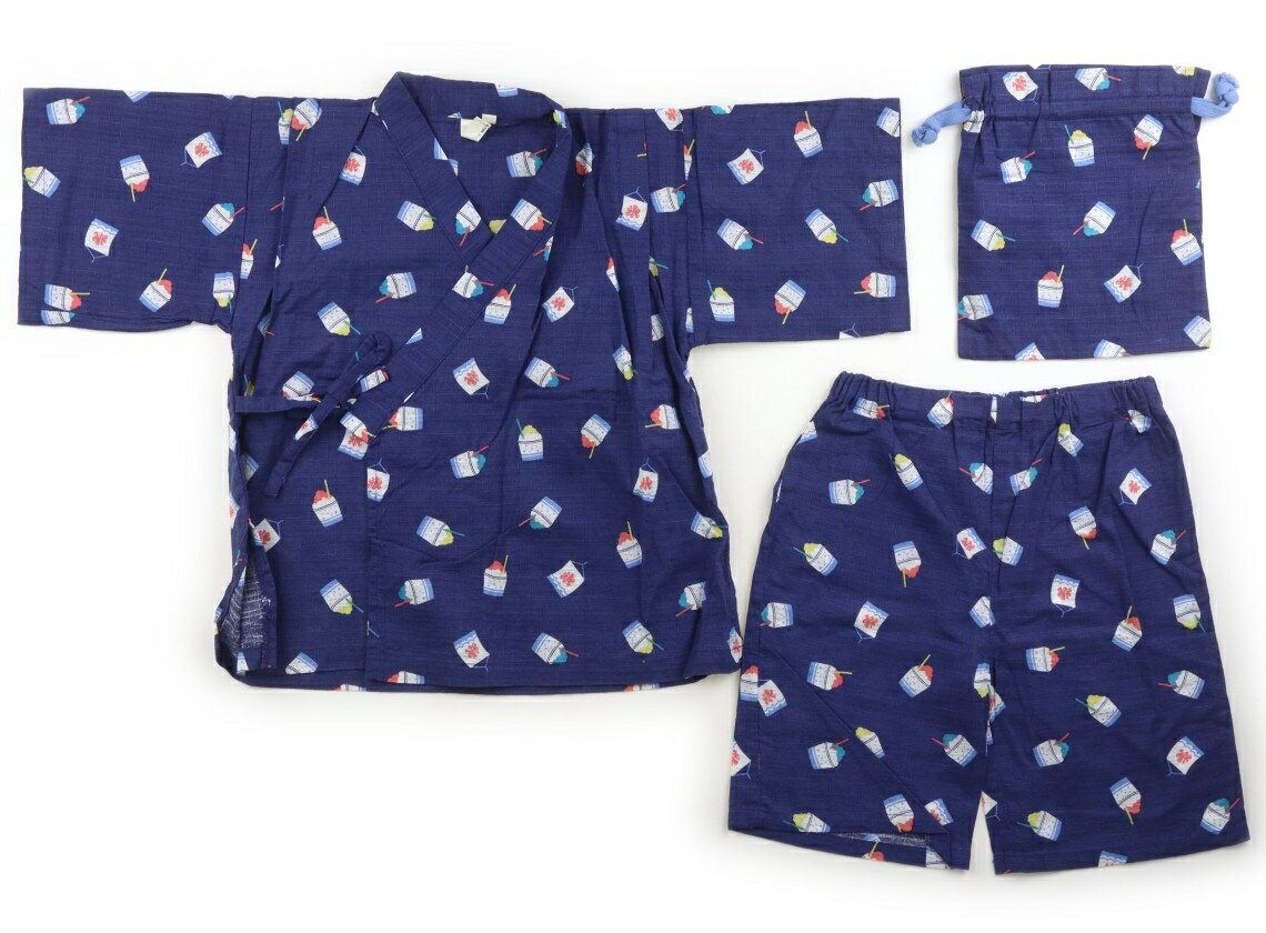 Jinbei （Girls） - ラーゴム Lagom 浴衣・甚平・季節のイベント 110 男の子 ネイビー、かき氷 子供服 ベビー服 キッズ アウトレット ユーズド 【中古】キッズ・ベビー・マタニティ