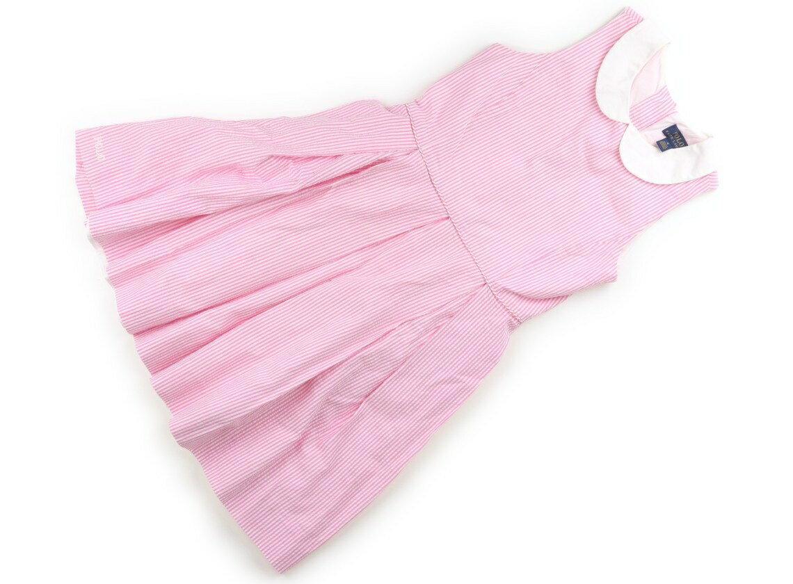 ポロラルフローレン POLO RALPH LAUREN ワンピース 140 女の子 ストライプ　ピンク 子供服 ベビー服 キッズ アウトレット ユーズド 【中古】キッズ・ベビー・マタニティ