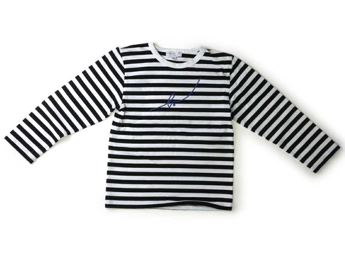 アニエスベー agnes.b Tシャツ・カットソー 130 男の子 ブラック・ホワイトボーダー 子供服 ベビー服 キッズ アウトレット ユーズド 【中古】キッズ・ベビー・マタニティ