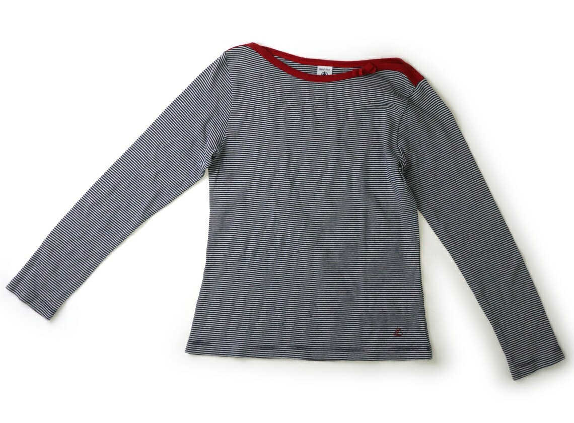 プチバトー PETIT BATEAU Tシャツ・カットソー 130 女の子 ネイビー・オフボーダー・レッド 子供服 ベビー服 キッズ アウトレット ユーズド 【中古】キッズ・ベビー・マタニティ