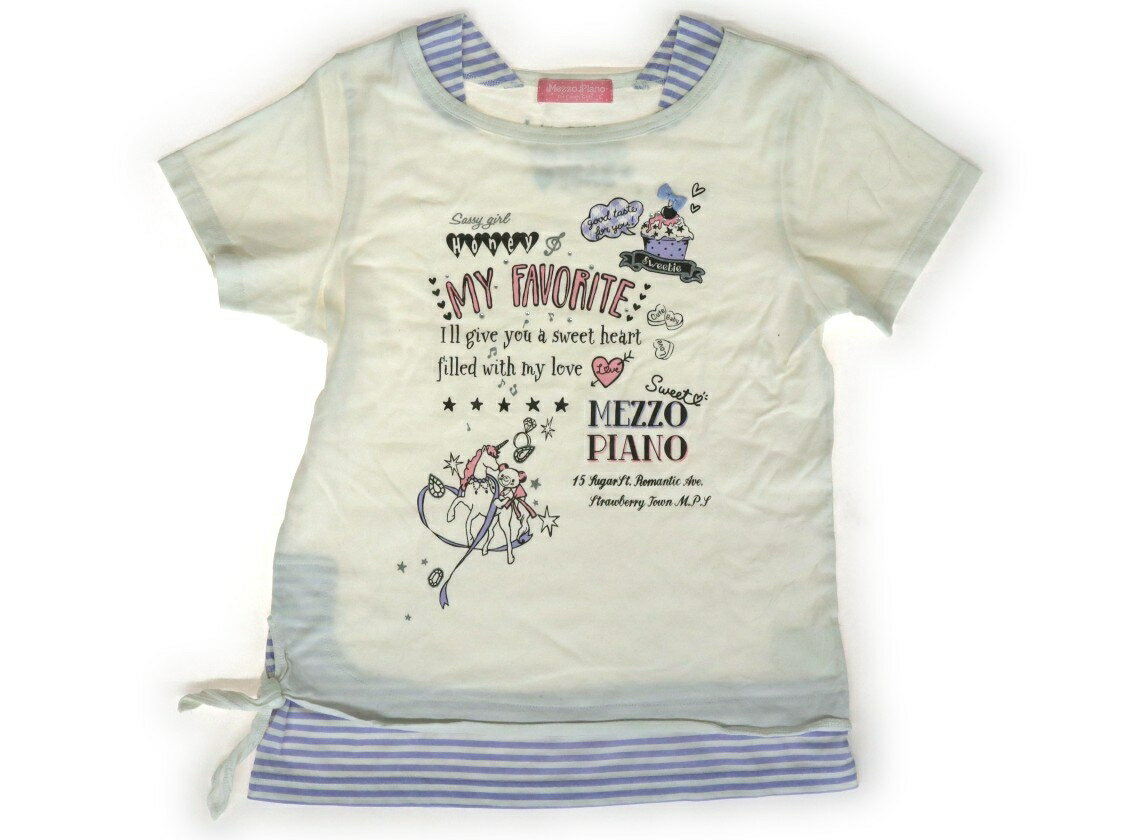 メゾピアノ mezzo piano Tシャツ・カットソー 160 女の子 白、パープル 子供服 ベビー服 キッズ アウトレット ユーズド 【中古】キッズ・ベビー・マタニティ
