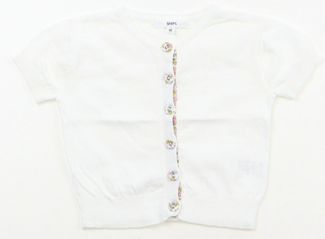 Cardigans - シップス SHIPS カーディガン 80 女の子 白 子供服 ベビー服 キッズ アウトレット ユーズド 【中古】キッズ・ベビー・マタニティ
