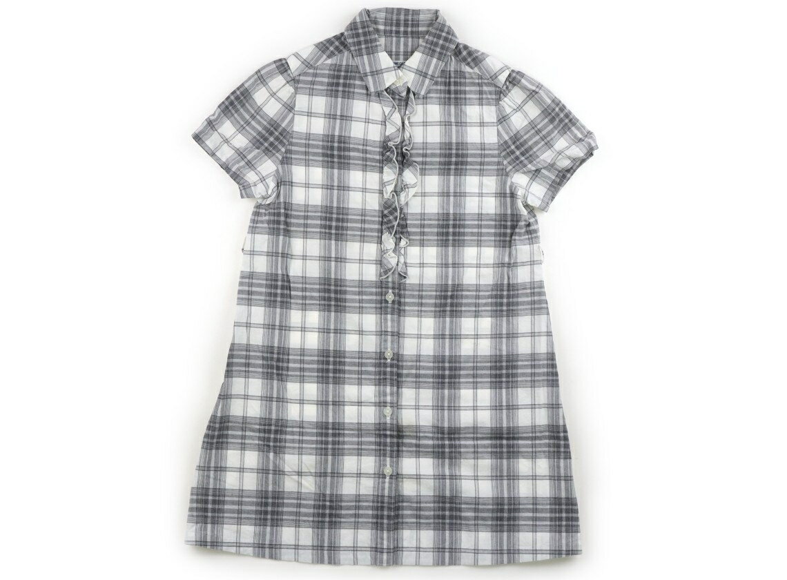 コムサデモード COMME CA DU MODE ワンピース 120 女の子 白、グレーチェック 子供服 ベビー服 キッズ アウトレット ユーズド 【中古】キッズ・ベビー・マタニティ