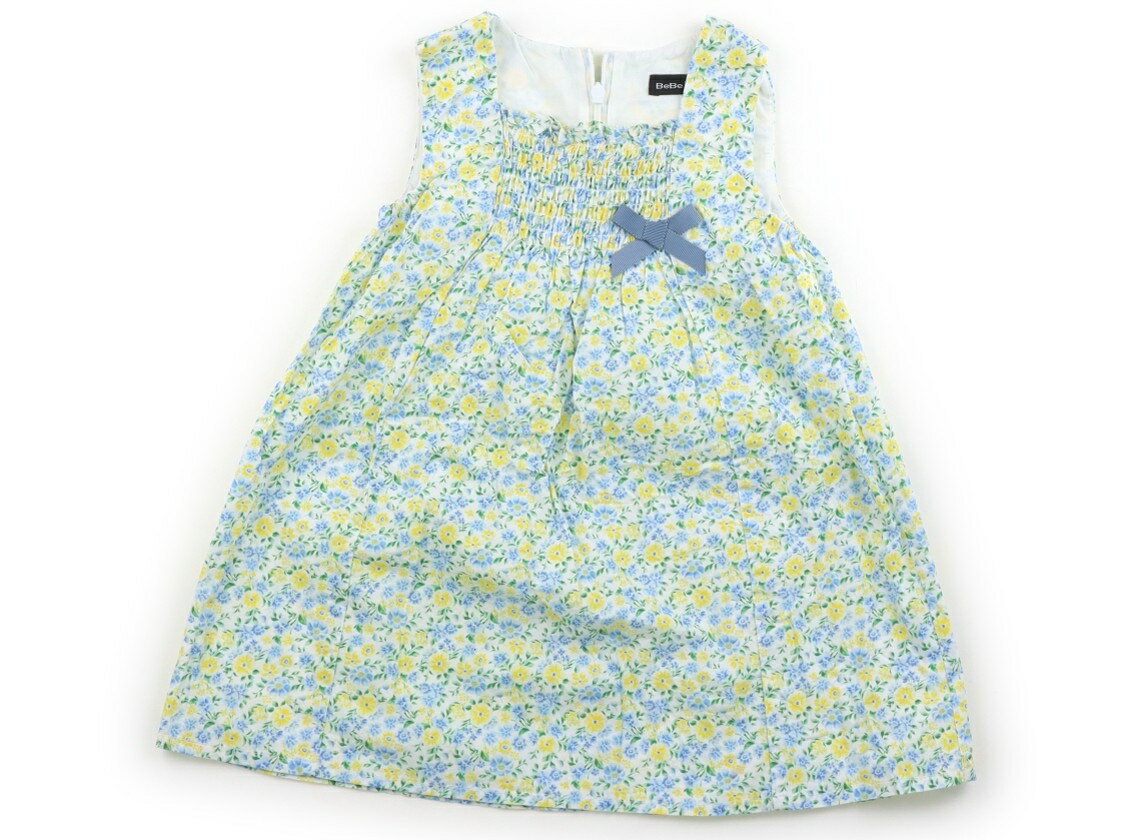 Rakuten - べべ BeBe ワンピース 90 女の子 白、黄色・ブルー花柄 子供服 ベビー服 キッズ アウトレット ユーズド 【中古】キッズ・ベビー・マタニティ