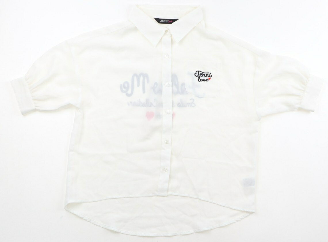 ジェニィ JENNI シャツ ブラウス 150 女の子 白 ブランドロゴ 子供服 ベビー服 キッズ アウトレット ユーズド 【中古】キッズ ベビー マタニティ