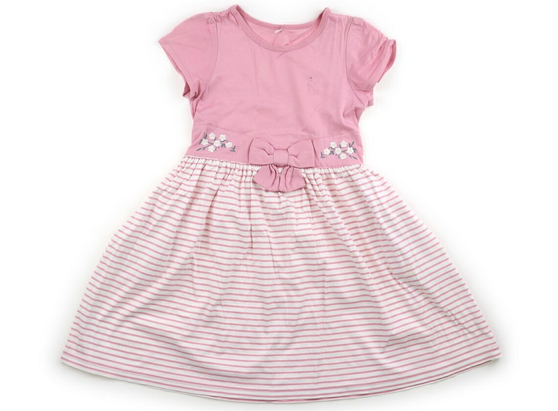 組曲 Kumikyoku ワンピース 110 女の子 ピンク・ホワイトボーダー 子供服 ベビー服 キッズ アウトレット ユーズド 【中古】キッズ・ベビー・マタニティ