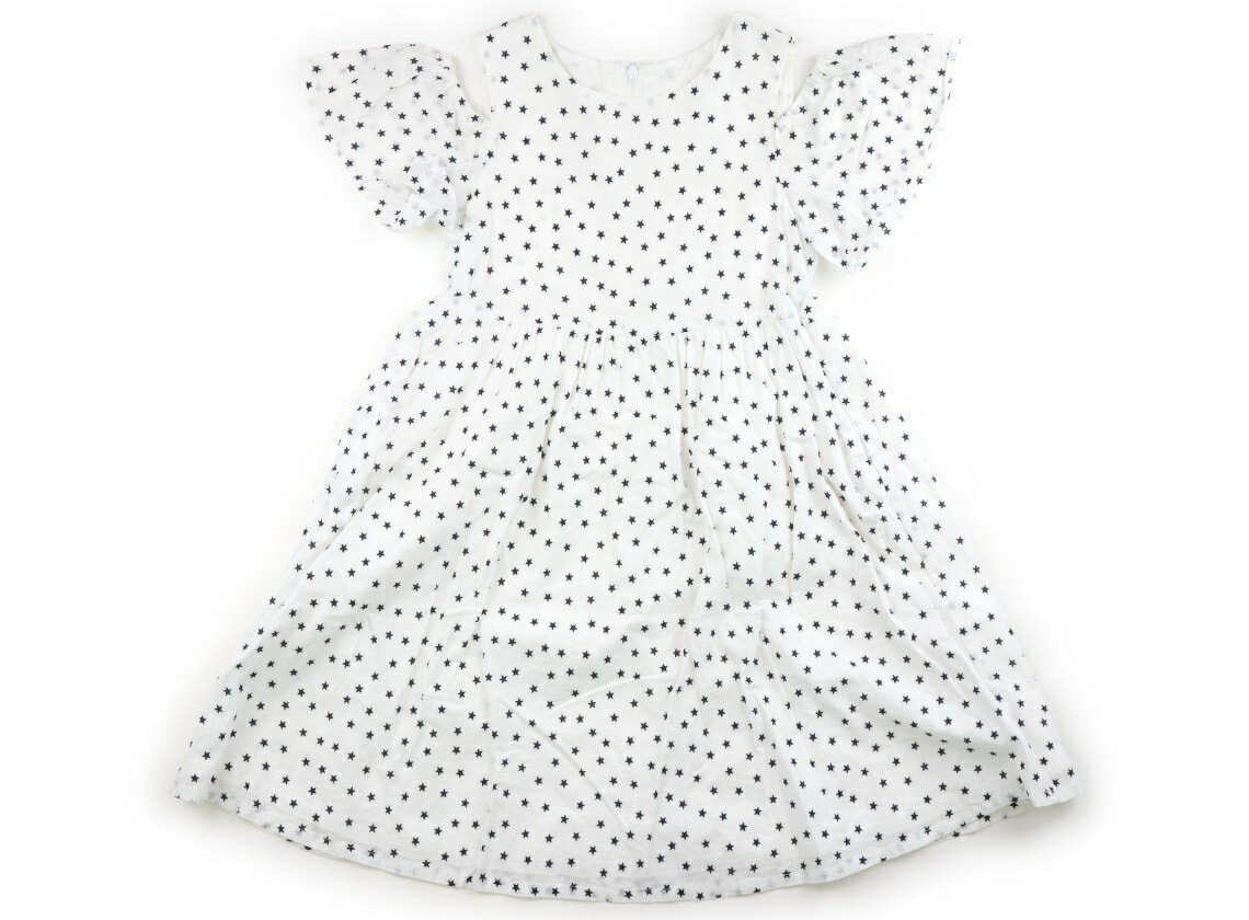べべ BeBe ワンピース 130 女の子 白、黒、星柄 子供服 ベビー服 キッズ アウトレット ユーズド 【中古】キッズ・ベビー・マタニティ