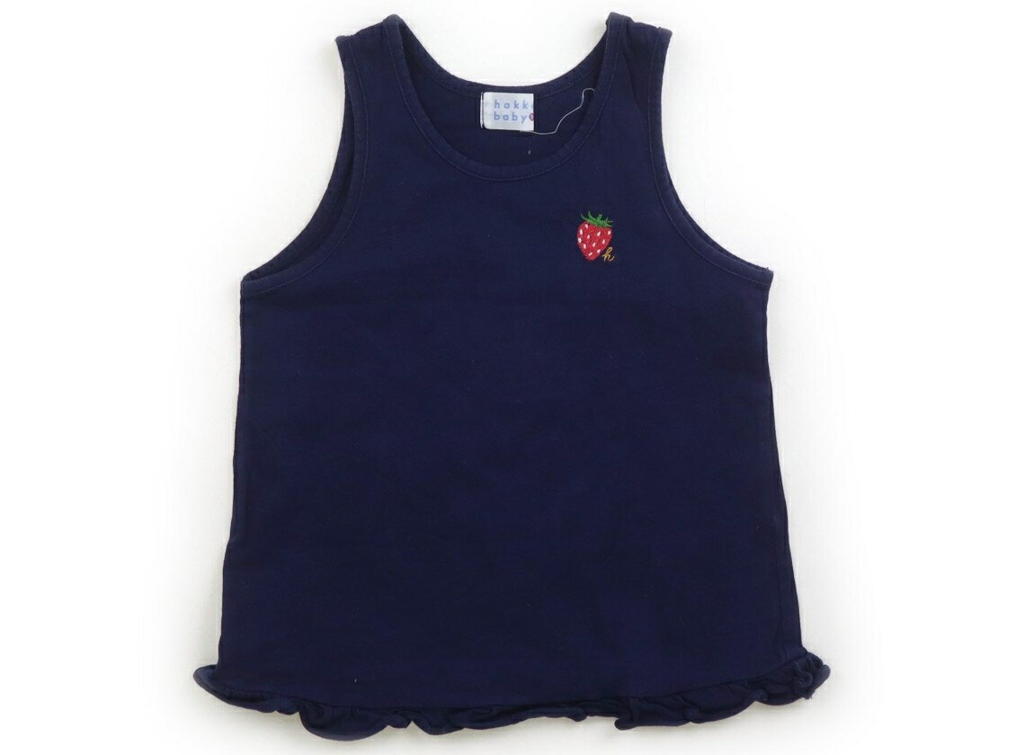 HAKKA Tank Top/Camisole, Size 90, Girls, Navy with Strawberry Embroidery, Children's Clothing, Baby Clothes, Kids, Outlet, Used [Pre-owned] Kids, Baby, Maternity
