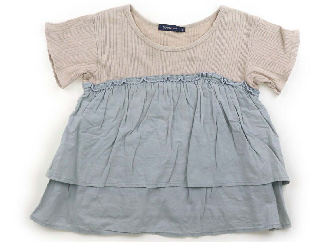 ビームス BEAMS チュニック 140 女の子 ベージュ・くすみグリーン 子供服 ベビー服 キッズ アウトレット ユーズド 【中古】キッズ・ベビー・マタニティ