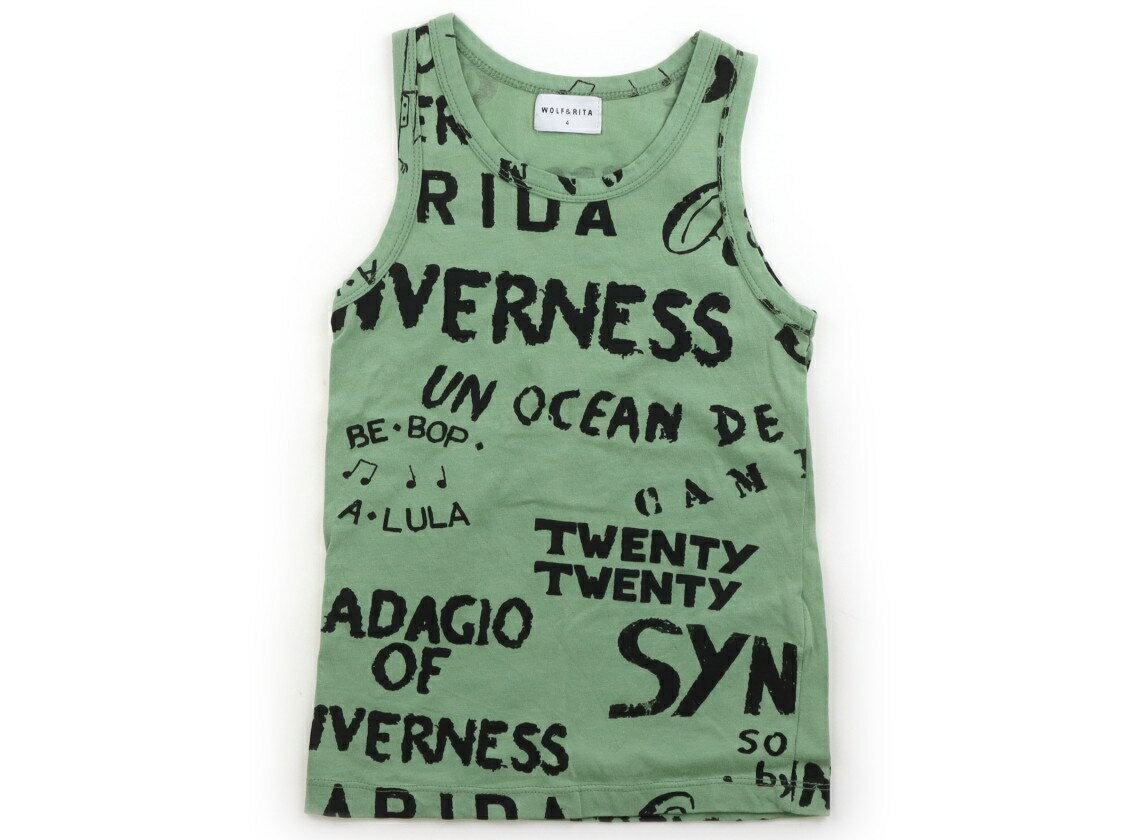 WOLF&RITA Tank Top/Camisole, Size 100, Boys, Khaki, English Lettering, Children's Clothing, Baby Clothes, Kids, Outlet, Used [Pre-owned] Kids, Baby, Maternity