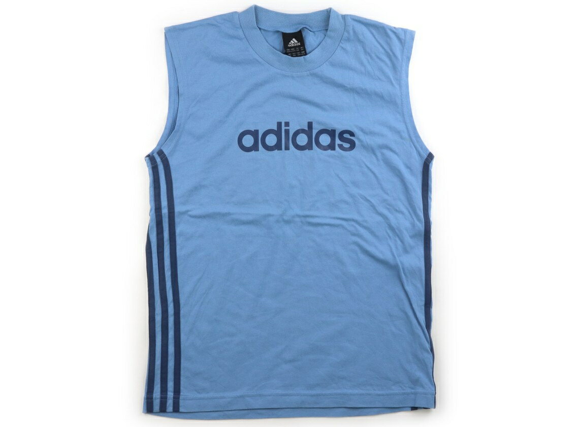 アディダス Adidas Tシャツ・カットソー 160 男の子 くすみブルー 子供服 ベビー服 キッズ アウトレット ユーズド 【中古】キッズ・ベビー・マタニティ