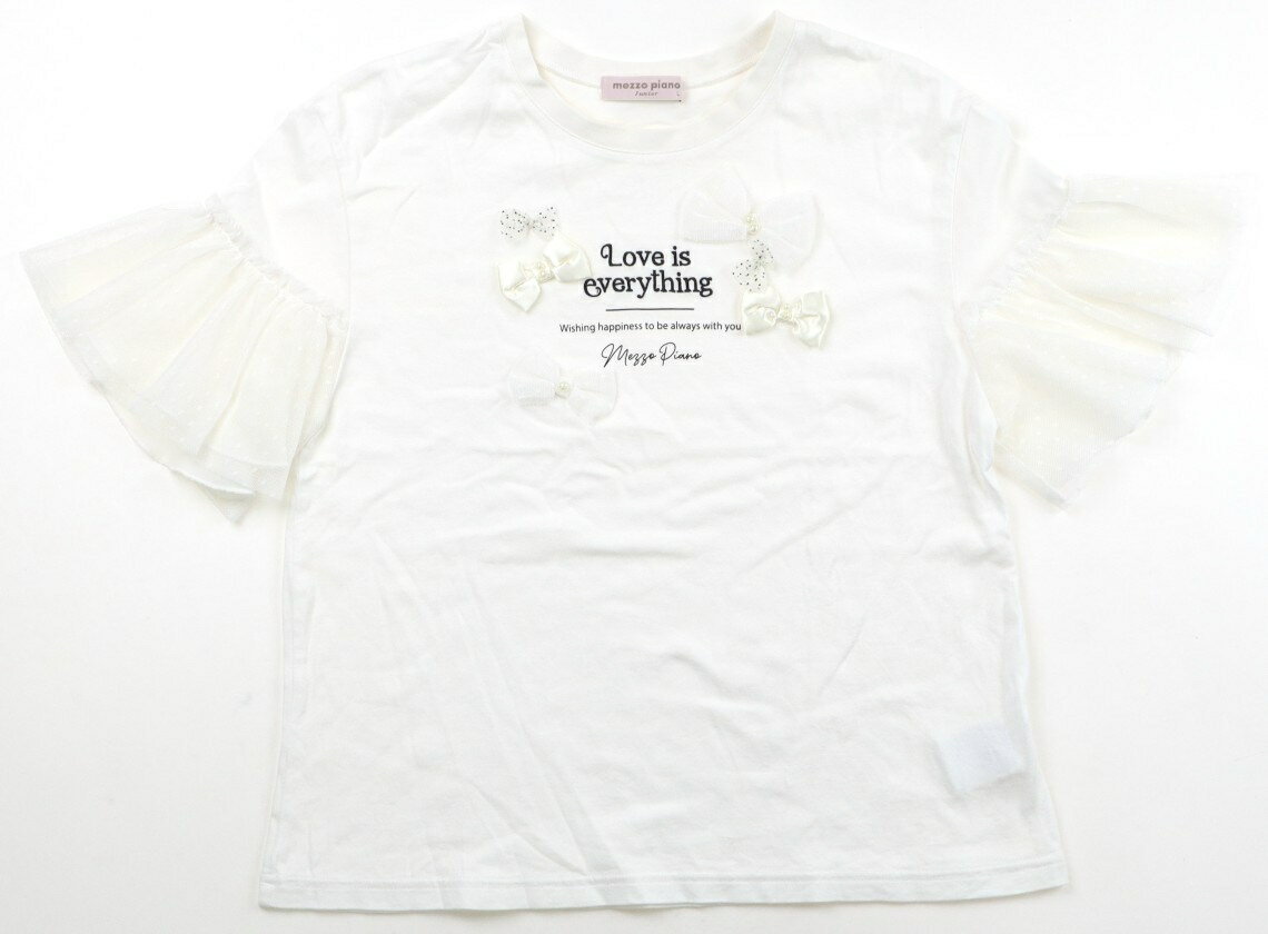 Rakuten - メゾピアノ mezzo piano Tシャツ・カットソー 160 女の子 ホワイト・リボン 子供服 ベビー服 キッズ アウトレット ユーズド 【中古】キッズ・ベビー・マタニティ