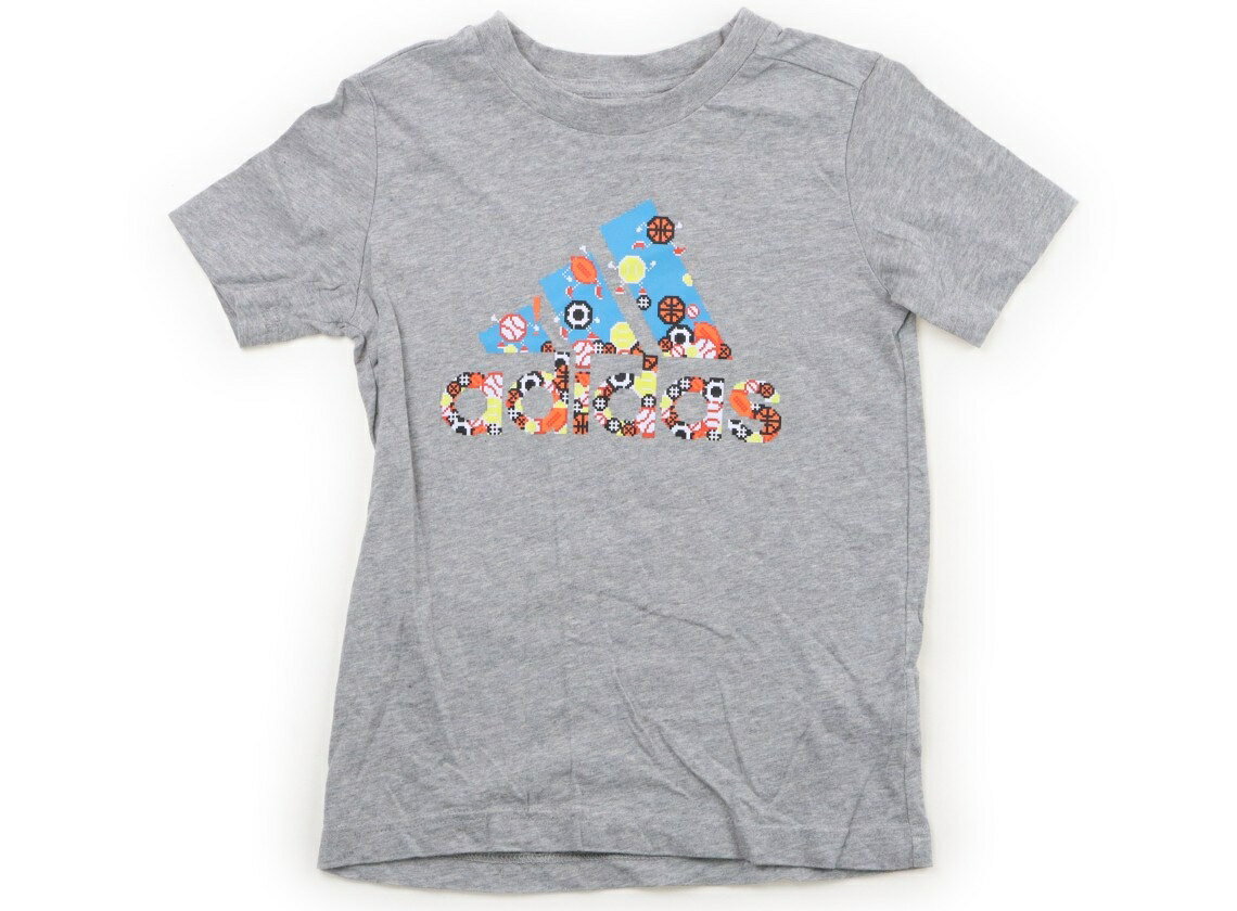 アディダス Adidas Tシャツ・カットソー 130 男の子 グレー 子供服 ベビー服 キッズ アウトレット ユーズド 【中古】キッズ・ベビー・マタニティ