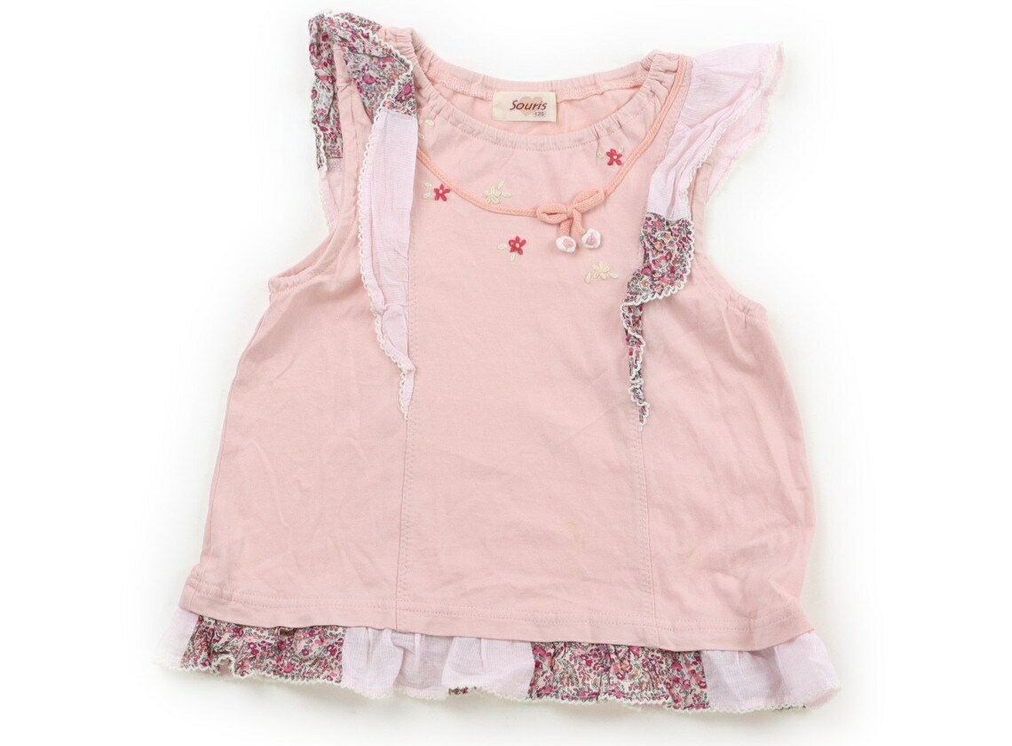 スーリー Souris タンクトップ・キャミソール 120 女の子 ピンク花柄 子供服 ベビー服 キッズ アウトレット ユーズド 【中古】キッズ・ベビー・マタニティ