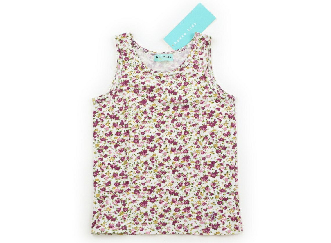 HAKKA Tank Top/Camisole, Size 110, Girls, White/Purple Floral Pattern, Children's Clothing, Baby Clothes, Kids, Outlet, Used [Pre-owned] Kids, Baby, Maternity