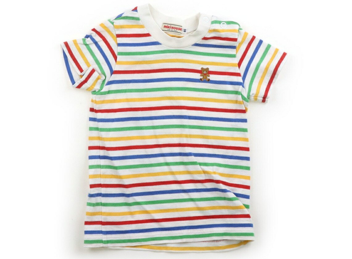 　ブランド 　miki HOUSE(ミキハウス) 　カテゴリー 　Tシャツ・カットソー 　サイズ 　80サイズ 　色 　オフ・カラフルボーダー 　状態 　★★（返品不可） 　記名 　あり（タグ） 　ジャンル 　Boy 腹部に点状のシミが複数あります。全体に色あせ・毛羽立ちがありますが、普段使いにいかがでしょうか。 ＊【状態】【サイズ】に関しての詳しい説明はこちら