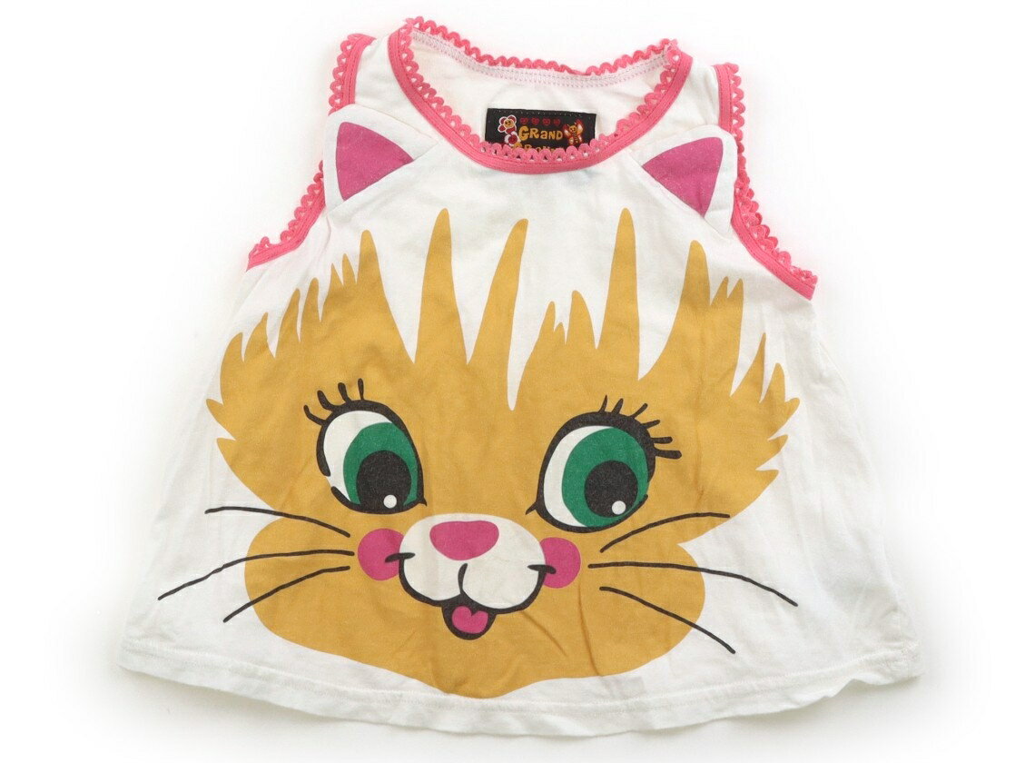 Grand Ground Tank Top/Camisole, Size 90, Girls, Off-White, Yellow Animal Print, Pink, Children's Clothing, Baby Clothes, Kids, Outlet, Used [Pre-owned] Kids, Baby, Maternity