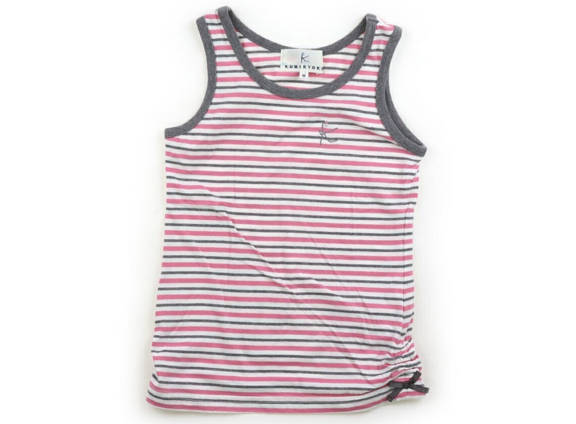 Kumikyoku Tank Top/Camisole, Size 110, Girls, Pink/Gray/Off-Striped, Children's Clothing, Baby Clothing, Kids, Outlet, Used [Pre-owned] Kids, Baby, Maternity
