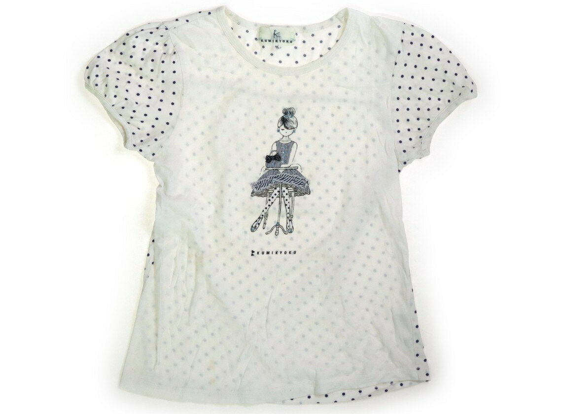 組曲 Kumikyoku Tシャツ・カットソー 150 女の子 ホワイト・ネイビー・ドット 子供服 ベビー服 キッズ アウトレット ユーズド 【中古】キッズ・ベビー・マタニティ